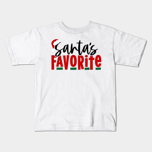 Santa's Favorite Kids T-Shirt by Peach Lily Rainbow